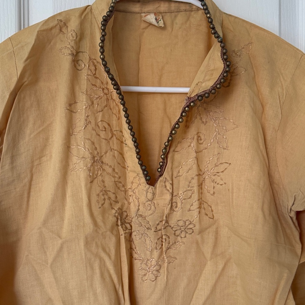 🌸Ladies Mustard Embroidered Tunic Top - Picture 10 of 12
